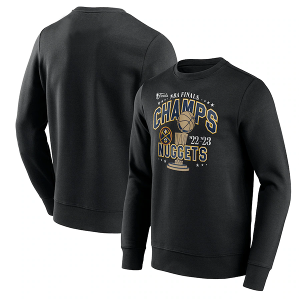 Men's Denver Nuggets Black 2023 Champions Slip Graphic Crew Sweatshirt